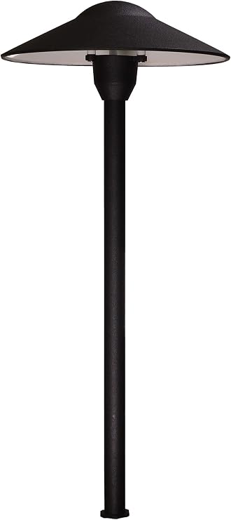 BestPro Lighting 12 Volt Low Voltage Landscape Mushroom Path Light in Black Finish