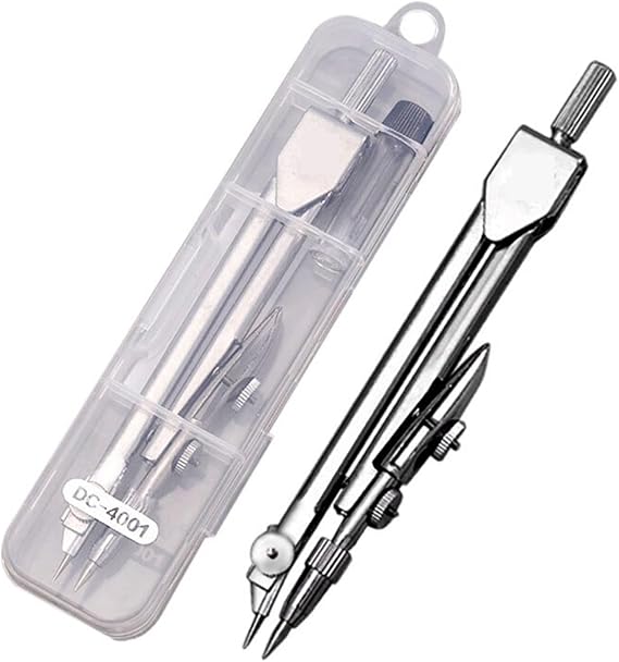 GLigeT Drafting Compasses Metal Compasses Instrument Tool Box Set for Art Design Drawing Engineering Office School Student Math Geometry Drafting Supplies Geometry Compass