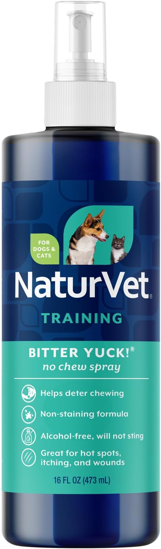 NaturVet Bitter Yuck! No Chew Training Spray for Pets - 16 Ounce