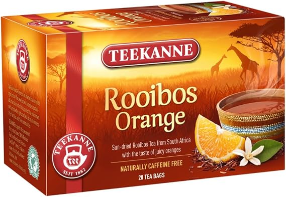 Teekanne Rooibos Orange Fruit Infusion, 20 Tea Bags | Sun Dried from South Africa, Naturally caffeine free, Ideal hot or iced