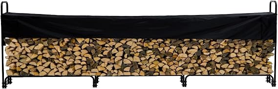 12.5FT Firewood Rack with Cover, Heavy Duty Log Holder with Waterproof 600D Oxford Fabric & Steel Frame for Indoor/Outdoor, Patio/Deck/Fireplace
