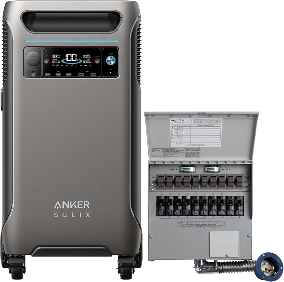Anker SOLIX F3800 Portable Power Station and Transfer Kit, 3840Wh, 6000W