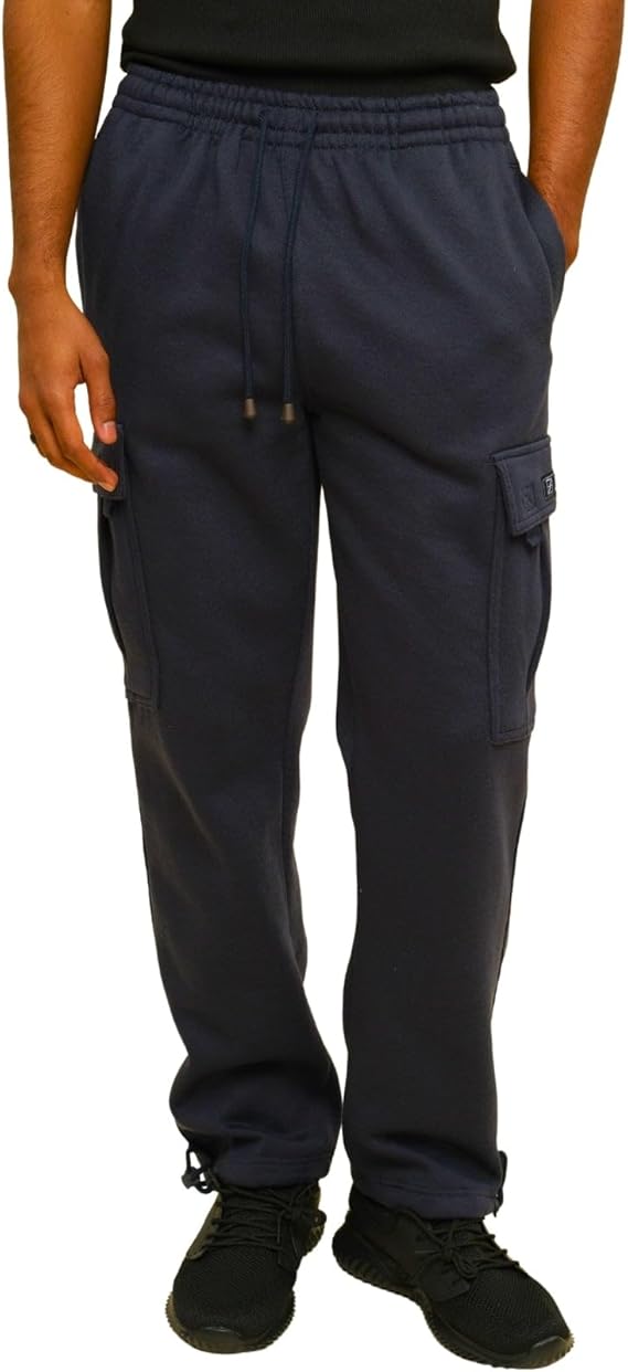G-Style USA Men's Solid Fleece Heavyweight Cargo Pants
