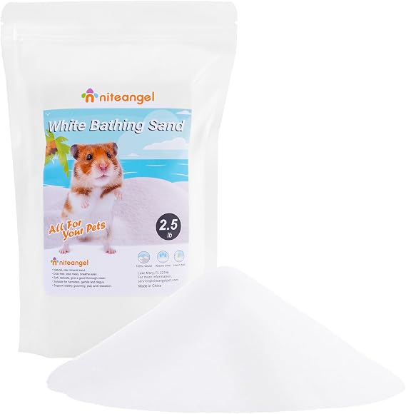 Niteangel Hamster Desert Bath Sand: 2.5lb/40oz No-Dust Bath & Easy to Clump