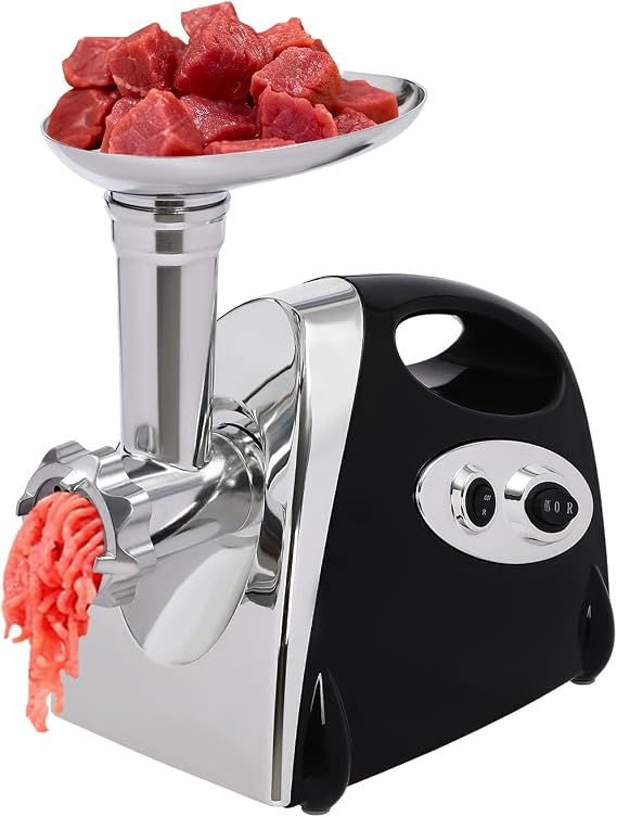 Electric Meat Mincer Grinder and Sausage Maker, 800W Food Grinding Mincing Machine Copper Motor, Stainless Steel, 3 Different Cutting Plates