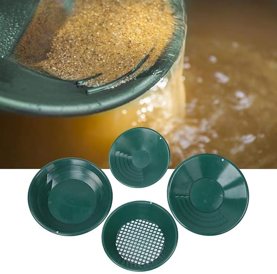 Gold Pan Kit,Lightweight Traditional 90°Rifled Design Gold Washing Pan for Beginners Alluvial Gold Mining Gold Exploration