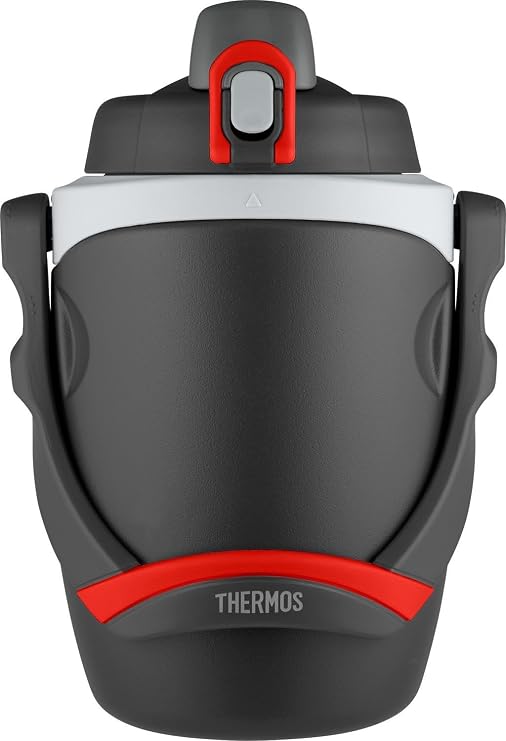 THERMOS 64 oz Hydration Bottle with FlipUp Spout, Foam Insulation, Carry Handle & Locking Lid, HalfGallon Water Jug for Sports, Workouts & Outdoor Use, Black