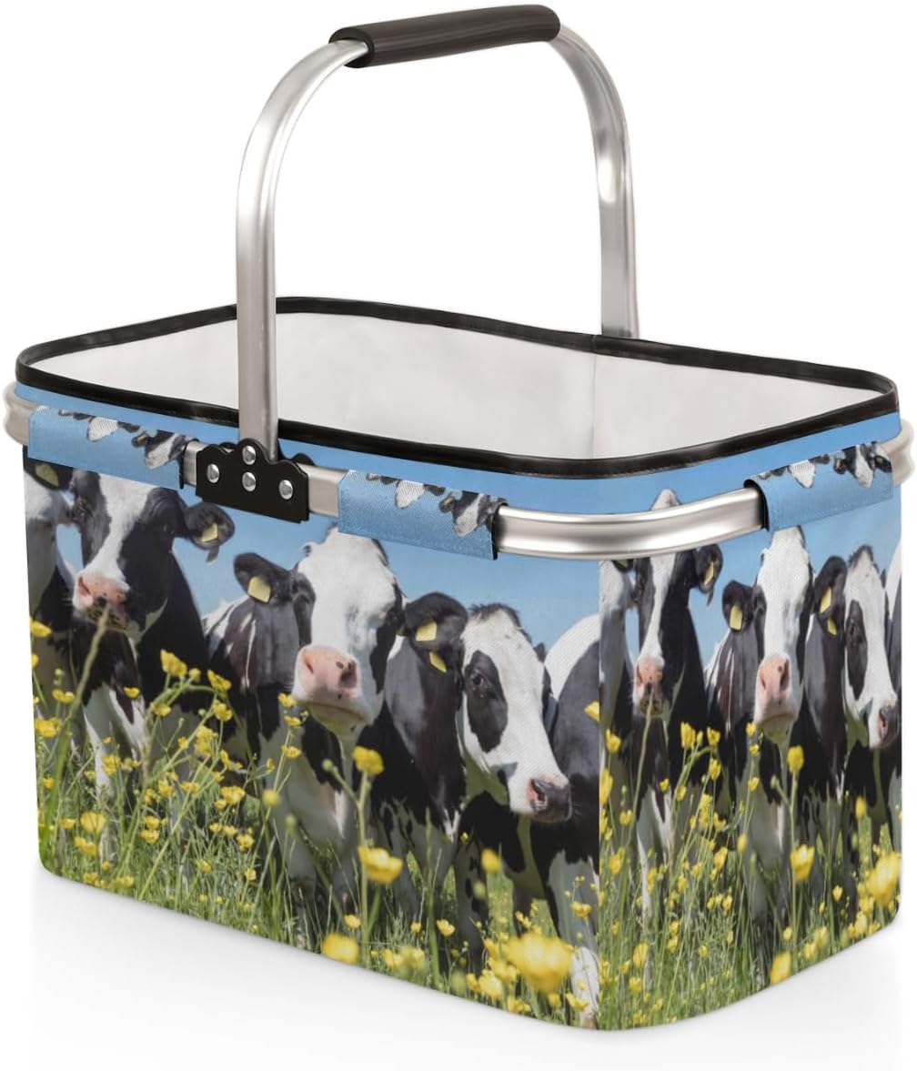 Tavisto Market baskets with handles - Sturdy shopping basket with plenty of storage space and practical inner pocket