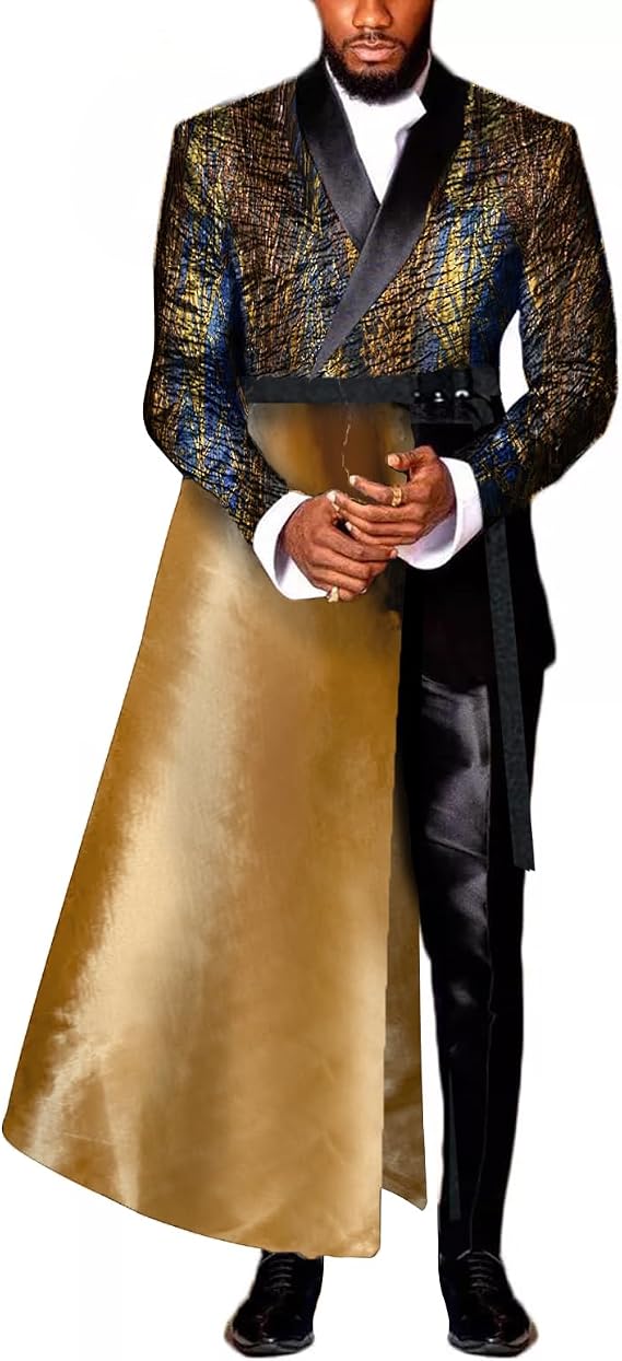Modern Men's Jacquard Suit Shawl Lapel with Removable Royal Satin Cape Tuxedo 3 Pcs Slim Shiny Blazer Jacket Pant