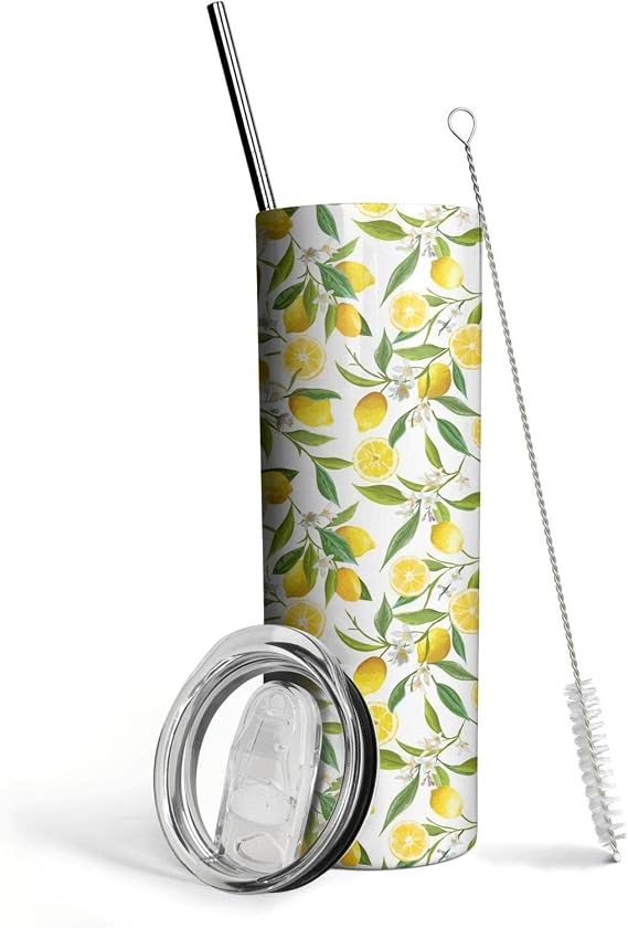 Lemon Tree Tumbler Insulated Stainless Steel - 20 OZ Travel Tumbler Unique Gifts for Women