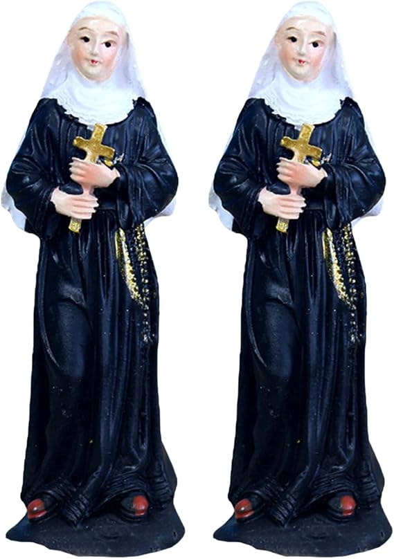 ARTIBETTER 10 pcs Resin Nun Figurines Catholic Holy Statue Desk Decoration Mini Figure Decor Aquarium Resin Crafts for Bookshelf Mantel Home Office Tea Lover Gift
