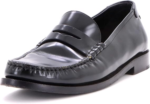 Saint Laurent, Pre-Loved Men's Le Monogram Penny Loafers Leather, Black