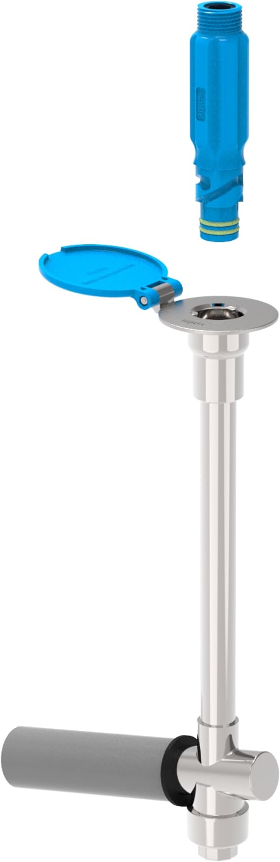 Aquor Ground Hydrant, Frost Proof Yard Hydrant, Lead-Free with Drain Port, Self-Cleaning, Maintenance-Free and Frost Free Outdoor Faucet - Bury Depth 18 inch, Aquor Blue