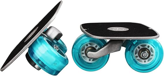 Drift Plate Skates, Blue Roller Road Skate, Aluminum Anti-Slip Board | with PU Wheels and ABEC-7 608 Bearings, Portable