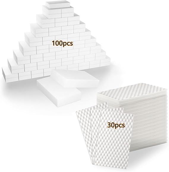 100 Pack Melamine Sponges & 30PCS Magic Sponge Erasers