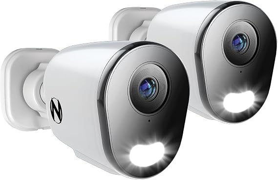Night Owl Add On Wired IP 12MP Deterrence Camera with 2-Way Audio - White (2 - Pack)