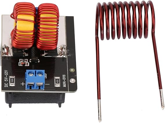 DC 5V-12V ZVS Induction Heater, 120W ZVS Induction Heating Module, Mini Inductor Heater with 55x37x1.6mm PCB Board, Heating Coil Circuit Electronic Components, 50HZ