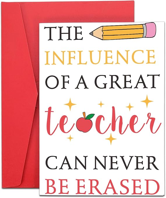 Back to School Teachers Appreciation Cards for Women Men, Teacher Summer Gifts Retirement, Teachers Birthday Gifts, First Day of Kindergarten Gift for Teacher Thank You Day Card from Students