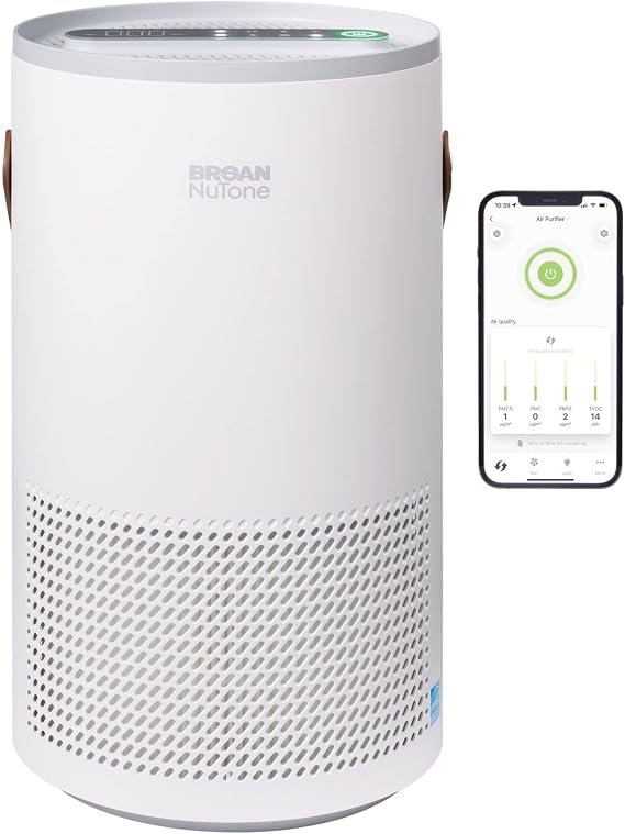 Broan-NuTone BNAP-100 Air Purifier with Verified Zero Ozone and Auto Particulate Sensing to Detect and Remove Pollutants, True HEPA