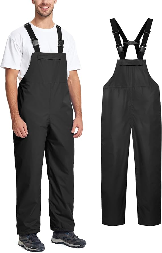 SWISSWELL Men's Rain Bibs Rain Pants for Men Waterproof Over Pants Work Heavy Duty with Pockets