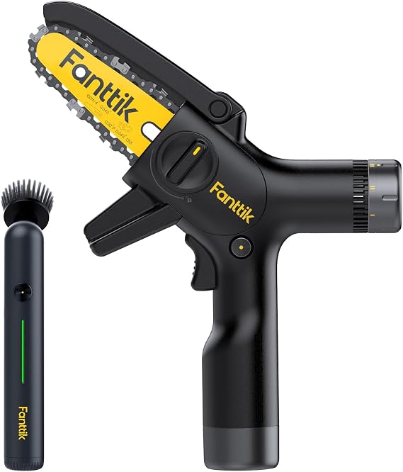 Fanttik G9 Nano Electric Spin Scrubber & Fanttik TurboLite W10 APEX External Rotor Brushless Motor Mini Chainsaw Cordless with 3 Speed Adjustment