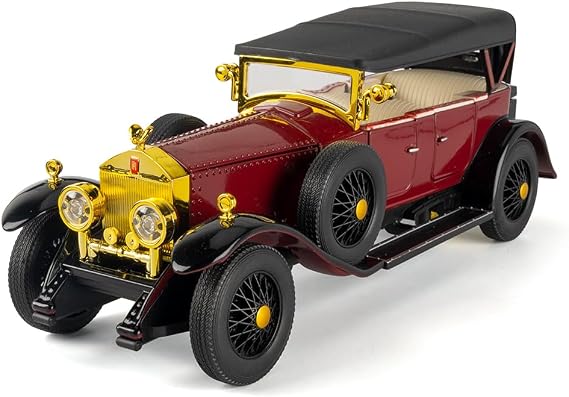 Rolls-Royce Silver Ghost 1/24 Toy Car Model Red Alloy Collectibles Diecast Vehicles with Sound and Light
