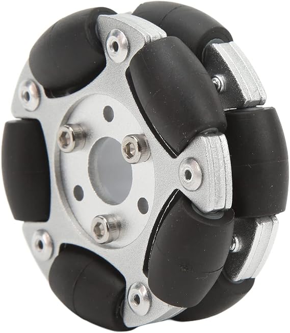 Kadimendium Robot Wheel Replacement , Anti Slipping Robot Wheel 360 Degree Rotation 60mm Diameter Aluminium Alloy with Screw for Upgrade