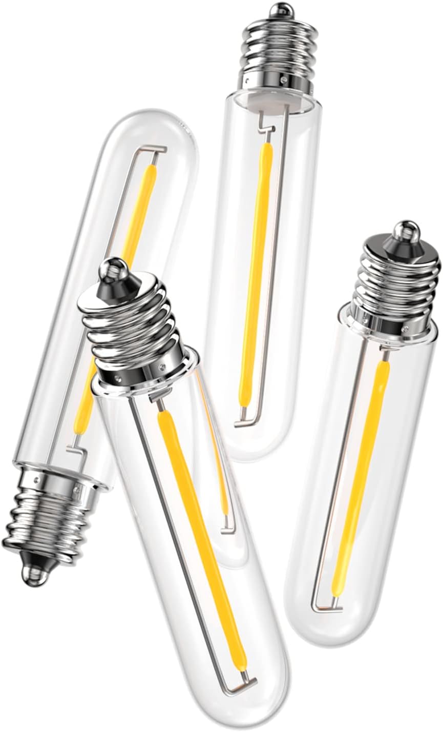 LED Replacement Bulbs 1W T13, 4 Pack Waterproof E12 Screw Base for Outdoor LED String Lights Shatterproof, for Indoor and Outdoor Use
