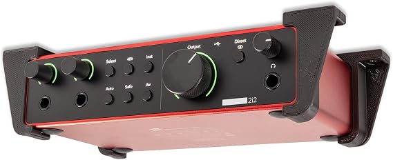 TuneGrip Desk Mount for Focusrite Scarlett 2i2 4th Gen Bracket Black: A Perfectly Sized, Strong, Secure Home for Your Audio Interface - Made in UK
