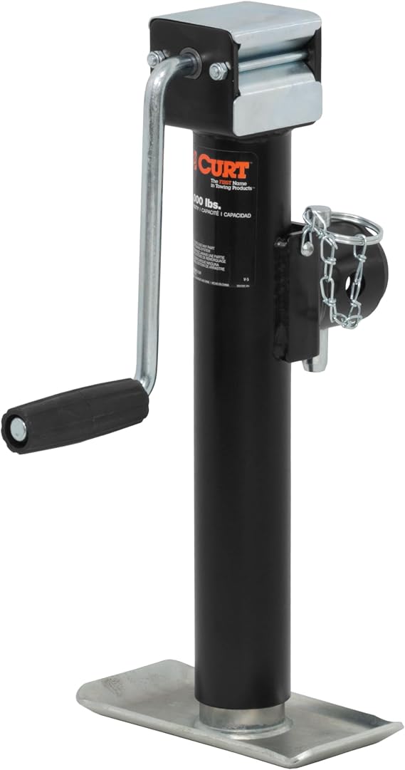 CURT 28354 Weld-On Pipe-Mount Swivel Trailer Jack, 5,000 lbs., 10 Inches Vertical Travel