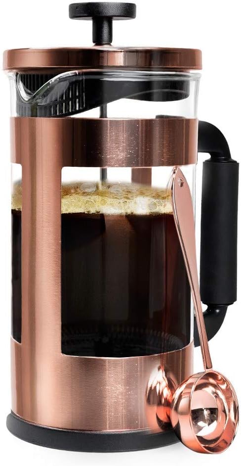 Primula PCCP-6508S-2 Coffee Press, 32 oz Capacity, 8-Pan, Copper/Glass