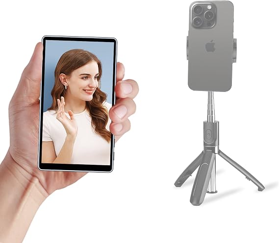 Shimbol CP5 Selfie Monitor Screen, 5 in 1080P, for iPhone Android, Gray | Wireless rear camera preview, magnetic mount, 50m range, touch control for selfies, vlogging and live streaming