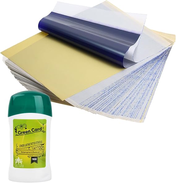 Tattoo Stencil Cream, Professional Tattoo Transfer Gel with Tattooing Transfer Paper 20 Sheets, Safe and Long-Lasting Transfer Soap, Tattoo Supplies Accessories Kit for Beginners, 51g
