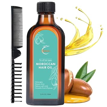 Moroccan Argan Treatment Hair Oil for Luxurious Hair Care and Repair, Extra Strength Argan Treatment Hair Oil Treatment for Split Ends, Frizzy Hair and Flyaways (1, 100, Milliliters)