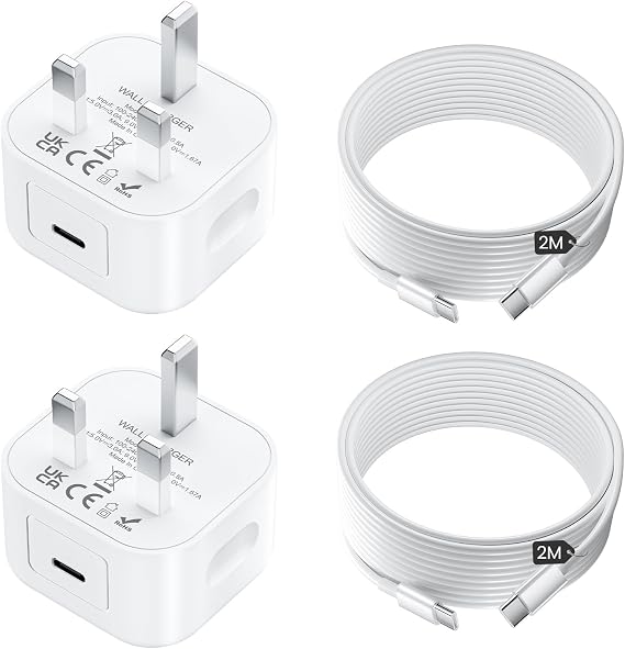 for iPhone 17 16 15 Charger, USB C Fast Charging Adapter with 2M Cable | [USBC to C], 2 Pack 25W PD Plug for iPhone 17/17 air/16/15/15/Pro/Pro Max, iPad Pro/Air/Mini