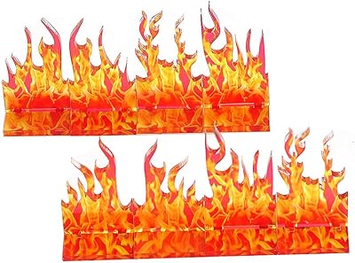 CZYY Wall of Fire Miniature Set of 8 Spell Effects Flame Terrain for D&D, Dungeons and Dragons, Pathfinder and Other Tabletop RPG