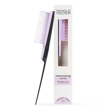 Tangle Teezer The Ultimate Volumizer Hair Brush for All Hair Types - Adds Volume & Texture - Gentle Comb for Upstyling Hair Minimises Damage - Black & Purple