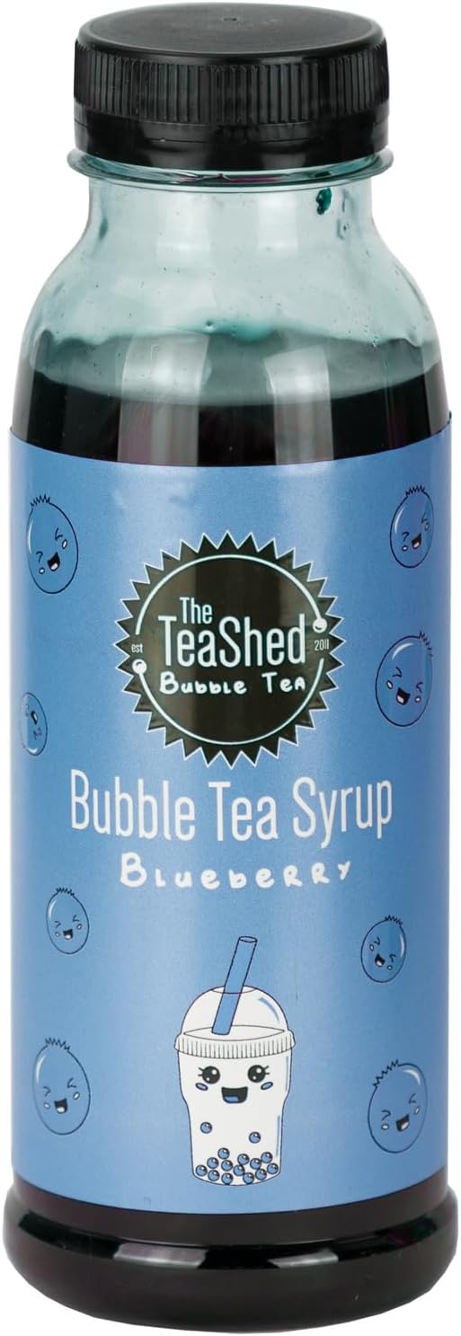 The TeaSed Blueberry Bubble Tea Fruit Syrup 330ml | 11 Servings | Use with Popping Boba Juice Pearls | by THE TeaShed