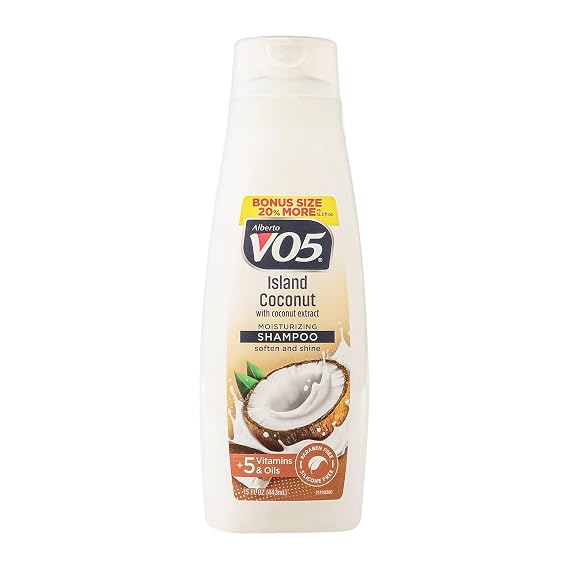 VO5 Alberto Island Coconut Moisturizing Shampoo - Hydrating Shampoo - With Coconut Milk, Vitamin E and Biotin - Long Lasting Fragrance - 15 oz