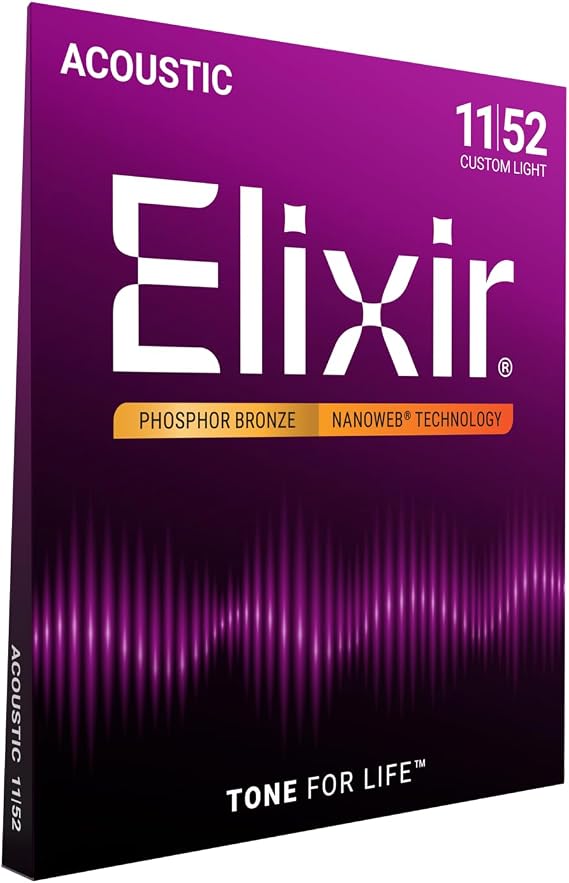 Elixir 16027 Nanoweb Phosphor Bronze Akustik Gitar Teli (11-52)