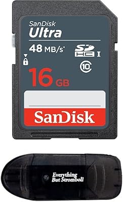 Sandisk 16GB SD SDHC Flash Memory Card works with NINTENDO 3DS DS DSI & Wii Media Kit, Nikon SLR Coolpix Camera, Kodak Easyshare, Canon Powershot, Canon EOS,  with Everything But Stromboli Reader