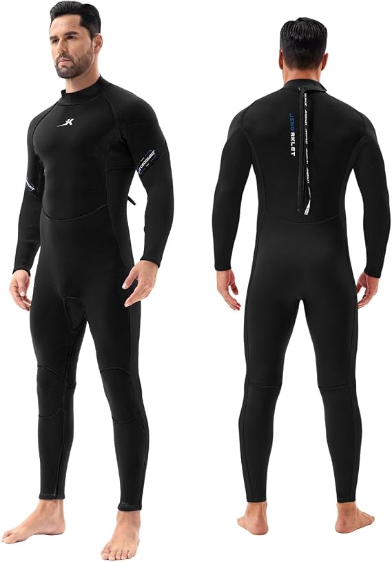 Wetsuits for Men, 3mm Back Zip Full Wetsuit for Diving Swimming