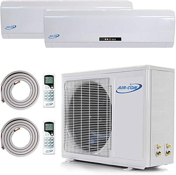 2 Zone Mini Split - 9000 + 24000 Ductless Air Conditioner - Pre-Charged Dual Zone Mini Split - Includes Two Free 25' Linesets - Premium Quality - USA Parts & Awesome Support