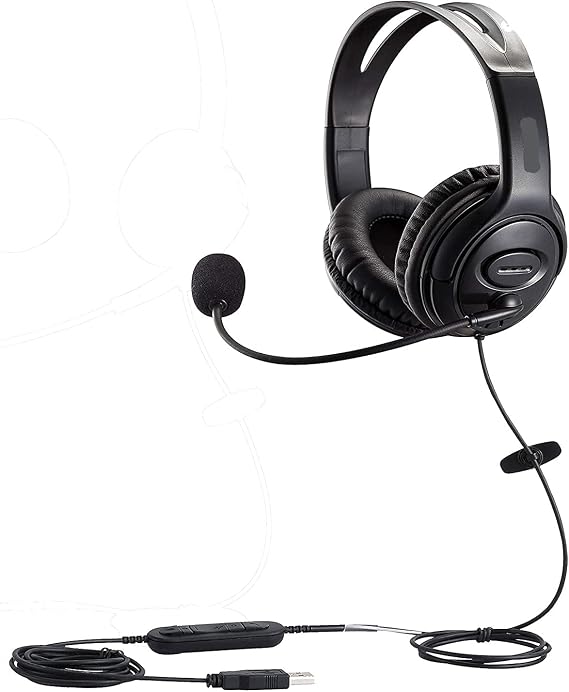 USB headset with Noise Cancelling Microphone for Home, Office & Call Centres. Used on SKYPE for Business, MS Teams and softphone applications, Plug and Play on multiple platforms. (EAR-805DUC)