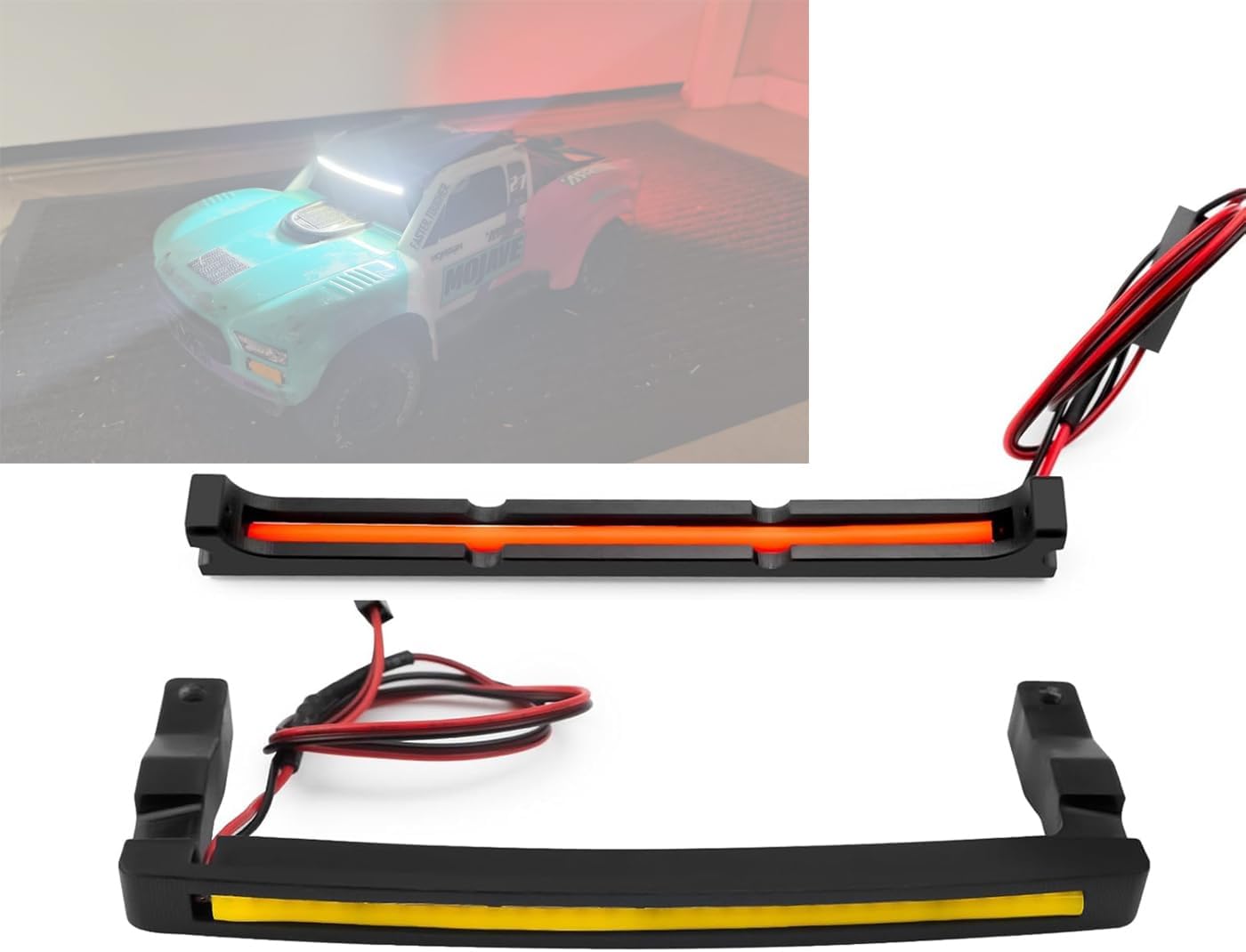 XBERSTAR Front & Rear Light Bar for Arrma 114 Mojave Grom RC Car- Durable & Lightweight Headlights & Rear Taillight Upgrade Part