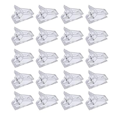 BRAVECOW 20pcsset Nail Tips Clip Nail Art Tools DIY Extension Clamp Clips For Quick Building Poly Finger Nail Gel Clear Plastic Finger Extension
