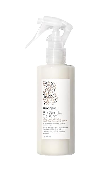 Briogeo Be Gentle, Be Kind Aloe + Oat Milk Ultra Soothing Detangling Spray | Fragrance-Free Leave-In for Sensitive Scalp & Hair | Silicone-Free | Vegan & Cruelty-Free | 6 fl oz