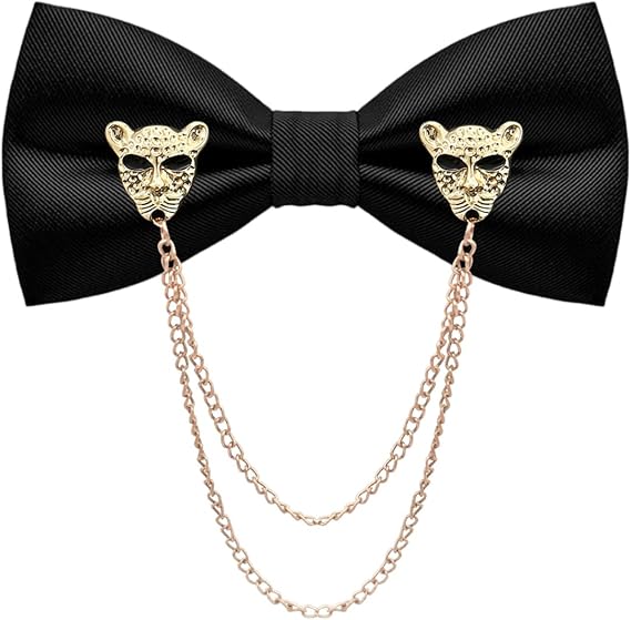 Vintage Bow Ties for Men Gold Metal Wings Chain Pre Tied Bowties Adjustable Party Banquet Wedding Bow Tie Christmas