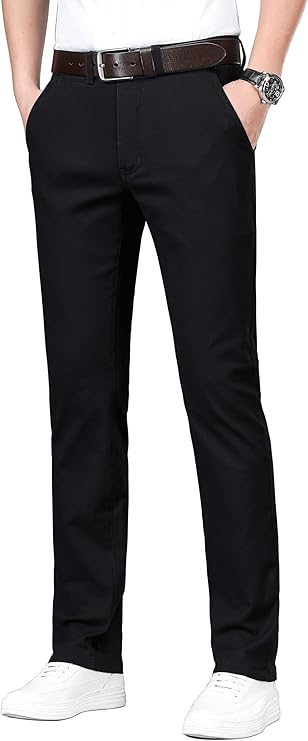 ESSYSHE Mens Chinos Pants Casual Khaki Slim Fit Pants Stretch Tapered Slacks