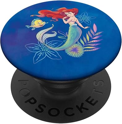 Disney The Little Mermaid Ariel and Flounder Sea Watercolor PopSockets Adhesive PopGrip